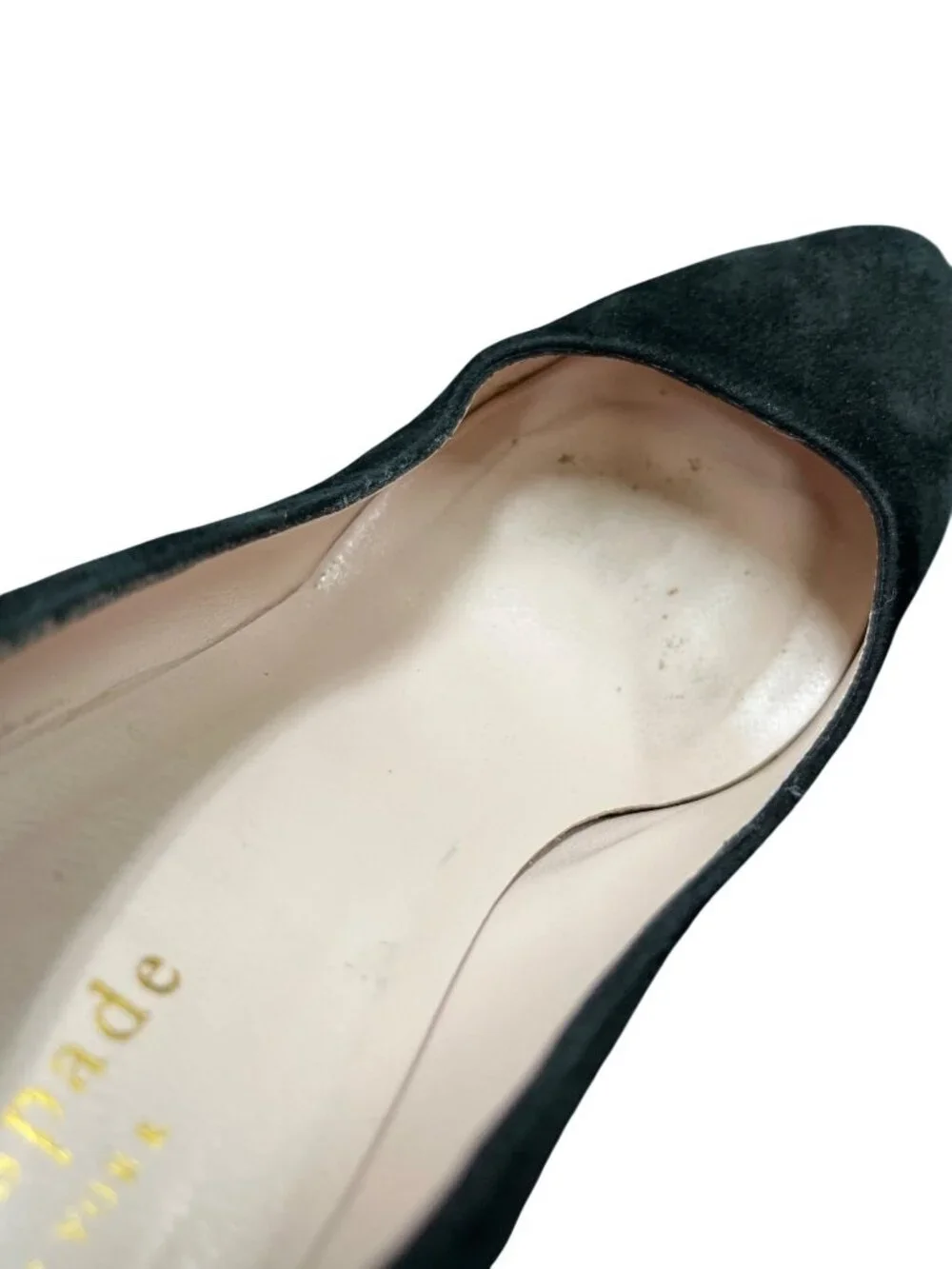 Kate Spade wms Italy made black leather suede 4.5